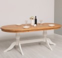 Masa dining ovala cu blat din stejar de la Rustic Butique PS809 - TopOak - Culoare Top_P089 - Culoare Corp_P039 - DUBLU COLOR