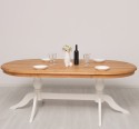 Masa dining ovala cu blat din stejar de la Rustic Butique PS809 - TopOak - Culoare Top_P089 - Culoare Corp_P039 - DUBLU COLOR