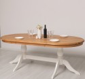 Masa dining ovala cu blat din stejar de la Rustic Butique PS809 - TopOak - Culoare Top_P089 - Culoare Corp_P039 - DUBLU COLOR