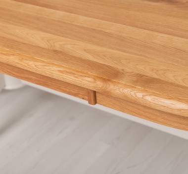 Masa dining ovala cu blat din stejar de la Rustic Butique PS809 - TopOak - Culoare Top_P089 - Culoare Corp_P039 - DUBLU COLOR