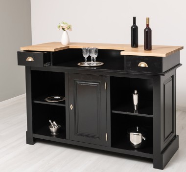 Bar 160cm, blat stejar de la Rustic Butique PS1001-160 - Culoare Top_P061 - Culoare Corp_P150 - DUBLU COLOR