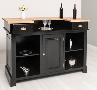 Bar 160cm, blat stejar de la Rustic Butique PS1001-160 - Culoare Top_P061 - Culoare Corp_P150 - DUBLU COLOR