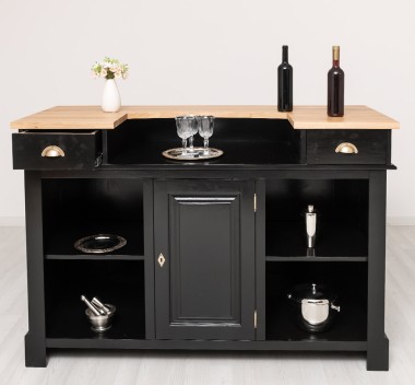 Bar 160cm, blat stejar de la Rustic Butique PS1001-160 - Culoare Top_P061 - Culoare Corp_P150 - DUBLU COLOR