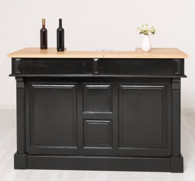 Bar 160cm, blat stejar de la Rustic Butique PS1001-160 - Culoare Top_P061 - Culoare Corp_P150 - DUBLU COLOR