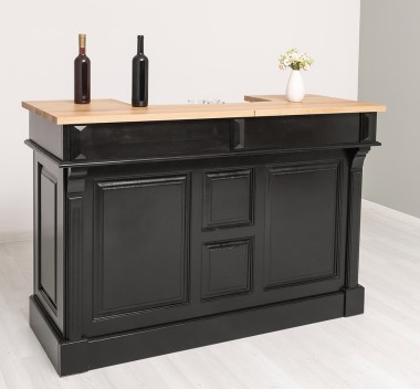 Bar 160cm, blat stejar de la Rustic Butique PS1001-160 - Culoare Top_P061 - Culoare Corp_P150 - DUBLU COLOR