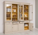 Biblioteca cu 4 usi, 4 sertare BAS + 4 usi sticla SUP, Colectia Directoire de la Rustic Butique PS16BAS + PS72SUP - Culoare Ext._P024 / Culoare Int._P050 - DUBLU COLOR