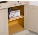 Biblioteca cu 4 usi, 4 sertare BAS + 4 usi sticla SUP, Colectia Directoire de la Rustic Butique PS16BAS + PS72SUP - Culoare Ext._P024 / Culoare Int._P050 - DUBLU COLOR