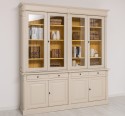 Biblioteca cu 4 usi, 4 sertare BAS + 4 usi sticla SUP, Colectia Directoire de la Rustic Butique PS16BAS + PS72SUP - Culoare Ext._P024 / Culoare Int._P050 - DUBLU COLOR