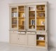 Biblioteca cu 4 usi, 4 sertare BAS + 4 usi sticla SUP, Colectia Directoire de la Rustic Butique PS16BAS + PS72SUP - Culoare Ext._P024 / Culoare Int._P050 - DUBLU COLOR