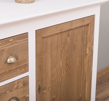 Comoda mica cu 1 usa, 3 sertare de la Rustic Butique PS42 - Culoare Corp_P004 - Culoare Usi si Sertare_P001 - DUBLU COLOR
