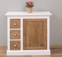 Comoda mica cu 1 usa, 3 sertare de la Rustic Butique PS42 - Culoare Corp_P004 - Culoare Usi si Sertare_P001 - DUBLU COLOR