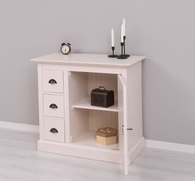 Comoda mica cu 1 usa, 3 sertare de la Rustic Butique PS42 - Culoare_P015 - VOPSIT