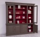Biblioteca mare cu 4 usi BAS + 2 usi sticla, etajera deschisa SUP, Colectia Directoire de la Rustic Butique PS72BAS+PS57SUP - Culoare Ext._P086 / Culoare Int._P047 - DUBLU COLOR