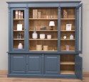 Biblioteca mare cu 4 usi BAS + 2 usi sticla, etajera deschisa SUP, Colectia Directoire de la Rustic Butique PS72BAS+PS57SUP - Culoare Ext._P051 / Culoare Int._P002 - DUBLU COLOR