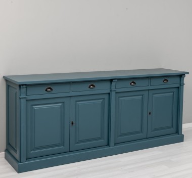 Bufet cu 4 usi si 4 sertare, Colectia Directoire de la Rustic Butique PS16BAS - Culoare Ext._P051 / Culoare Int._P025 - DUBLU COLOR