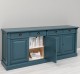Bufet cu 4 usi si 4 sertare, Colectia Directoire de la Rustic Butique PS16BAS - Culoare Ext._P051 / Culoare Int._P025 - DUBLU COLOR