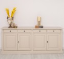 Bufet cu 4 usi si 4 sertare, Colectia Directoire de la Rustic Butique PS16BAS - Culoare Ext._P024 / Culoare Int._P050 - DUBLU COLOR
