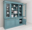 Biblioteca cu 4 usi, 4 sertare BAS + 2 usi sticla, etajera deschisa SUP, Colectia Directoire de la Rustic Butique PS16BAS+PS57SUP - Culoare_P008 - VOPSIT