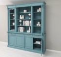 Biblioteca cu 4 usi, 4 sertare BAS + 2 usi sticla, etajera deschisa SUP, Colectia Directoire de la Rustic Butique PS16BAS+PS57SUP - Culoare_P008 - VOPSIT