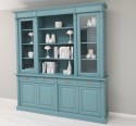 Biblioteca cu 4 usi, 4 sertare BAS + 2 usi sticla, etajera deschisa SUP, Colectia Directoire de la Rustic Butique PS16BAS+PS57SUP - Culoare_P008 - VOPSIT