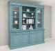 Biblioteca cu 4 usi, 4 sertare BAS + 2 usi sticla, etajera deschisa SUP, Colectia Directoire de la Rustic Butique PS16BAS+PS57SUP - Culoare_P008 - VOPSIT