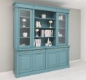 Biblioteca cu 4 usi, 4 sertare BAS + 2 usi sticla, etajera deschisa SUP, Colectia Directoire de la Rustic Butique PS16BAS+PS57SUP - Culoare_P008 - VOPSIT