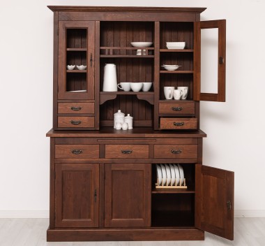 Bufet de bucatarie 3 usi, 3 sertare BAS + 2 usi, 4 sertare SUP, din stejar - Culoare_P081 - LACUIT de la Rustic Butique OUTOPS232BAS+SUP - Culoare_P081 - LACUIT