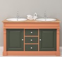 Dulap baie stejar cu 2 lavoare - lavoare incluse in pret - din stejar - Culoare Top_P061 - Cloare Corp_P112 - Culoare Usi si Ser de la Rustic Butique OUTOPS4001 - Culoare Top_P061 - Culoare Corp_P112 - Culoare Usi si Sertare_P115 - TRIPLU COLOR