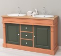 Dulap baie stejar cu 2 lavoare - lavoare incluse in pret - din stejar - Culoare Top_P061 - Cloare Corp_P112 - Culoare Usi si Ser de la Rustic Butique OUTOPS4001 - Culoare Top_P061 - Culoare Corp_P112 - Culoare Usi si Sertare_P115 - TRIPLU COLOR