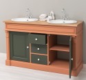 Dulap baie stejar cu 2 lavoare - lavoare incluse in pret - din stejar - Culoare Top_P061 - Cloare Corp_P112 - Culoare Usi si Ser de la Rustic Butique OUTOPS4001 - Culoare Top_P061 - Culoare Corp_P112 - Culoare Usi si Sertare_P115 - TRIPLU COLOR