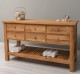 Consola cu 6 sertare si polita inferioara, stejar de la Rustic Butique OPS797 - Culoare_P061 - LACUIT
