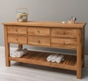 Consola cu 6 sertare si polita inferioara, stejar de la Rustic Butique OPS797 - Culoare_P061 - LACUIT