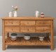Consola cu 6 sertare si polita inferioara, stejar de la Rustic Butique OPS797 - Culoare_P061 - LACUIT