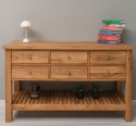 Consola cu 6 sertare si polita inferioara, stejar de la Rustic Butique OPS797 - Culoare_P061 - LACUIT