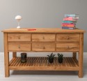 Consola cu 6 sertare si polita inferioara, stejar de la Rustic Butique OPS797 - Culoare_P061 - LACUIT