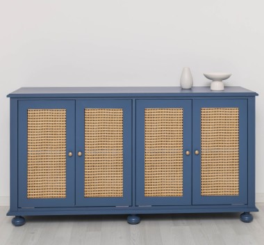 Consola cu 4 usi cu Ratan - Culoare_P113 - VOPSIT de la Rustic Butique OUTPS803 - Culoare_P113 - VOPSIT