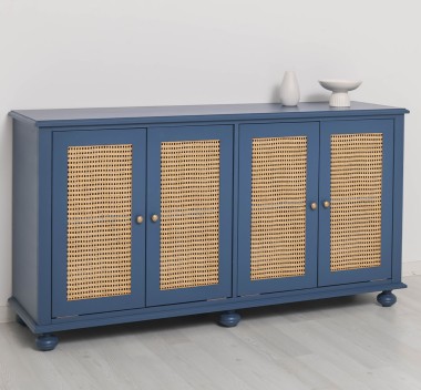 Consola cu 4 usi cu Ratan - Culoare_P113 - VOPSIT de la Rustic Butique OUTPS803 - Culoare_P113 - VOPSIT