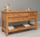 Consola cu 6 sertare cu sine si polita inferioara, stejar - Culoare_P061 - LACUIT de la Rustic Butique OUTOPS797 - Culoare_P061 - LACUIT