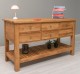 Consola cu 6 sertare cu sine si polita inferioara, stejar - Culoare_P061 - LACUIT de la Rustic Butique OUTOPS797 - Culoare_P061 - LACUIT