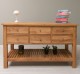 Consola cu 6 sertare cu sine si polita inferioara, stejar - Culoare_P061 - LACUIT de la Rustic Butique OUTOPS797 - Culoare_P061 - LACUIT
