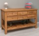 Consola cu 6 sertare cu sine si polita inferioara, stejar - Culoare_P061 - LACUIT de la Rustic Butique OUTOPS797 - Culoare_P061 - LACUIT