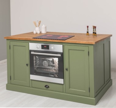 Insula de bucatarie multifunctionala, blat brad - Culoare Top_P001 - Culoare Corp_P054 - DUBLU COLOR de la Rustic Butique OUTPS792 - Culoare Top_P001 - Culoare Corp_P054 - DUBLU COLOR