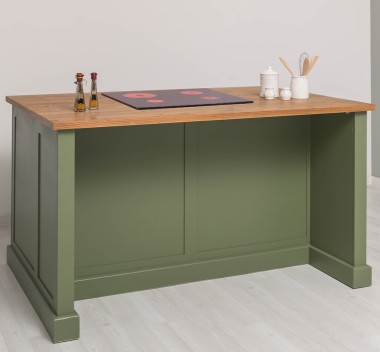 Insula de bucatarie multifunctionala, blat brad - Culoare Top_P001 - Culoare Corp_P054 - DUBLU COLOR de la Rustic Butique OUTPS792 - Culoare Top_P001 - Culoare Corp_P054 - DUBLU COLOR