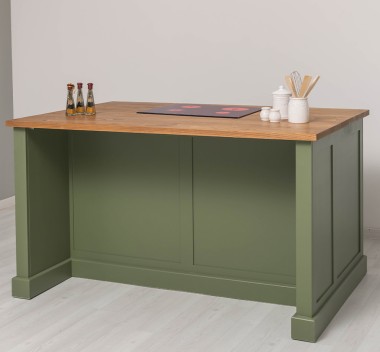 Insula de bucatarie multifunctionala, blat brad - Culoare Top_P001 - Culoare Corp_P054 - DUBLU COLOR de la Rustic Butique OUTPS792 - Culoare Top_P001 - Culoare Corp_P054 - DUBLU COLOR