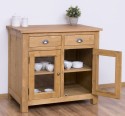 Comoda cu 2 usi, 2 sertare, blat stejar de la Rustic Butique PS684 - Culoare Top_P089 - Culoare Corp_P002 - DUBLU COLOR