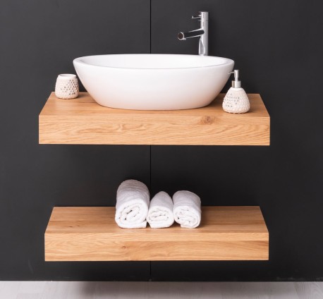 Blaturi de stejar cu dim. 80x50/40x10, cu suporturi de fier, lavoar inclus in pret - Culoare_P061 - LACUIT de la Rustic Butique OUTOPS738 - Culoare_P061 - LACUIT