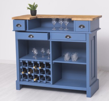 Bar cu suport pentru sticle de vin - Culoare Top_P064 - Culoare Corp_P045 - DUBLU COLOR de la Rustic Butique OUTPS671 - Culoare Top_P064 - Culoare Corp_P045 - DUBLU COLOR