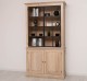 Vitrina eleganta din stejar, cu 2 usi BAS + 2 usi sticla SUP - Culoare_P035 - ULEIAT de la Rustic Butique OUTOPS798BAS+SUP - Culoare_P035 - ULEIAT