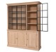Vitrina eleganta din stejar, cu 3 usi BAS + 3 usi sticla SUP - Culoare_P035 - ULEIAT de la Rustic Butique OUTOPS799BAS+SUP - Culoare_P035 - ULEIAT