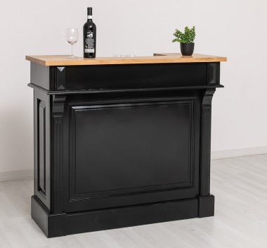 Bar cu suport pentru sticle de vin, blat stejar - Culoare Top_P061 - Culoare Corp_P150 - DUBLU COLOR de la Rustic Butique OUTPS671 - Culoare Top_P061 - Culoare Corp_P150 - DUBLU COLOR